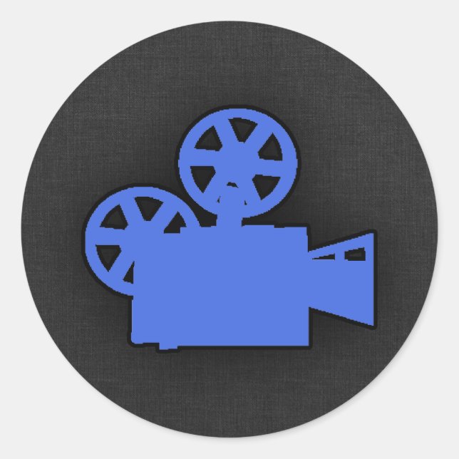 Sticker Rond Caméra Royal Blue Movie (Devant)