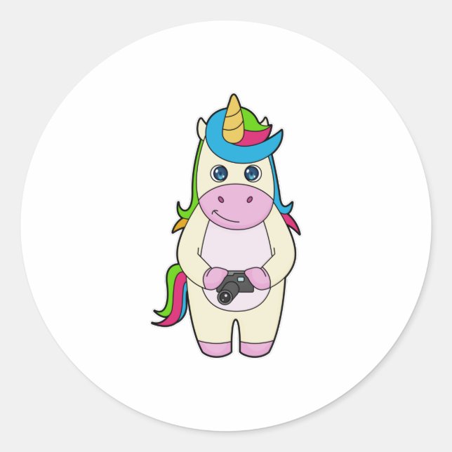 Sticker Rond Caméra Unicorn (Devant)