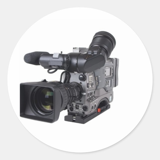 Sticker Rond caméra vidéo professionnelle (Devant)