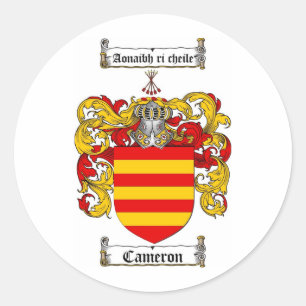 STICKER ROND CAMERON FAMILLE CREST - CAMERON COAT D'ARMES