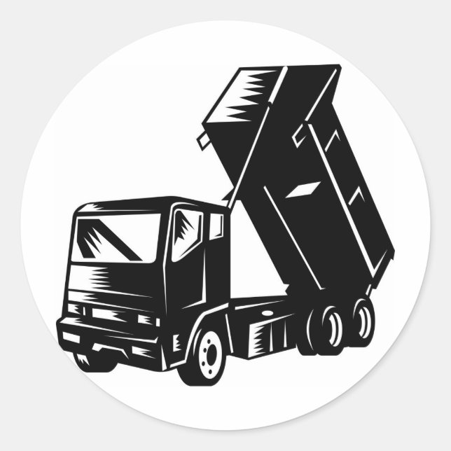 Sticker Rond camion benne benne benne benne camion (Devant)