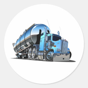 Sticker Rond Camion carburant pour caricatures