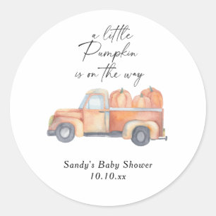 Sticker Rond Camion citrouille - La petite citrouille est en ro