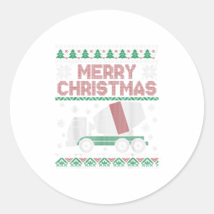 Sticker Rond Camion de ciment Joyeux Noël Laid Chris