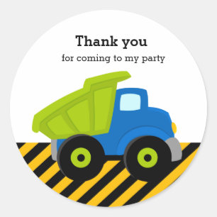 Sticker Rond Camion de construction