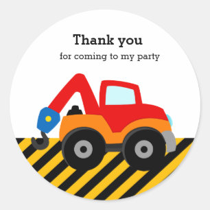 Sticker Rond Camion de construction