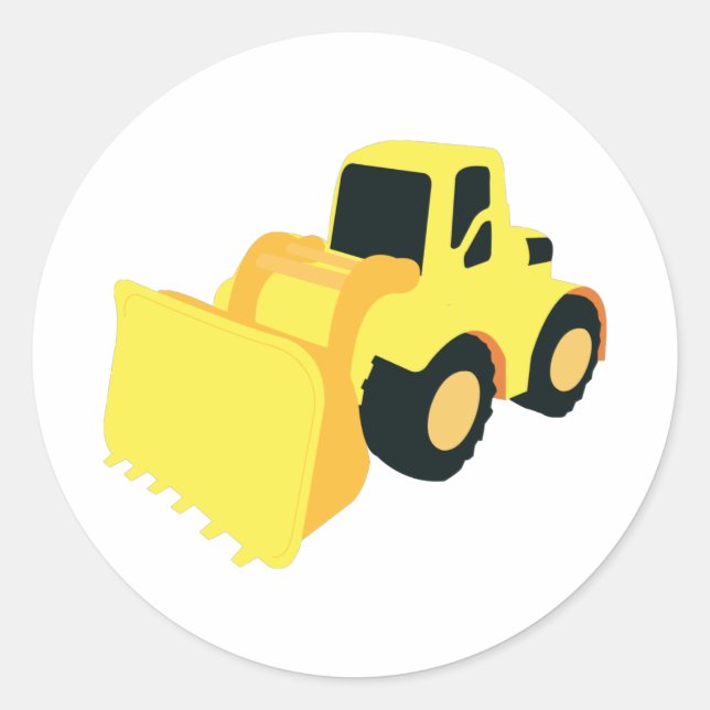 Sticker Rond Camion de construction de chargeur frontal (Devant)