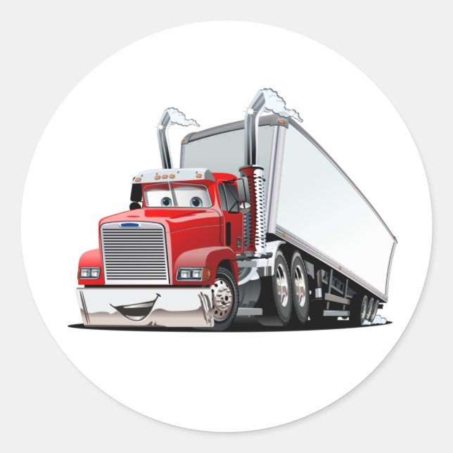 Sticker Rond Camion de dessin (Devant)