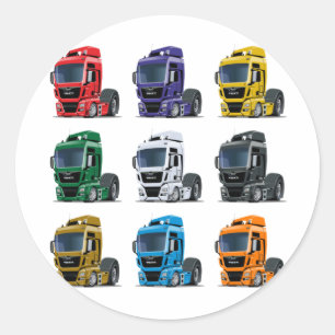 Sticker Rond Camion de dessin