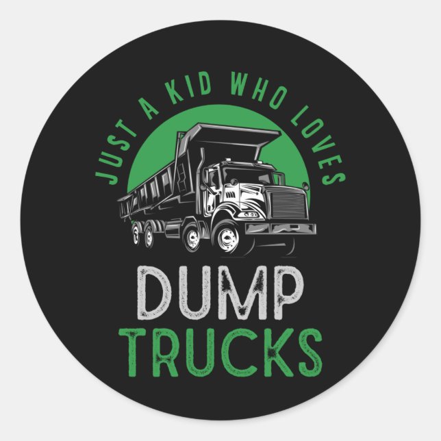 Sticker Rond Camion de pompage Enfants Garçons Camion de recycl (Devant)