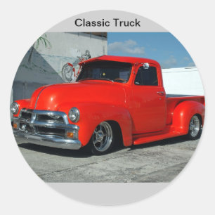 Sticker Rond Camion de ramassage Customisé rouge