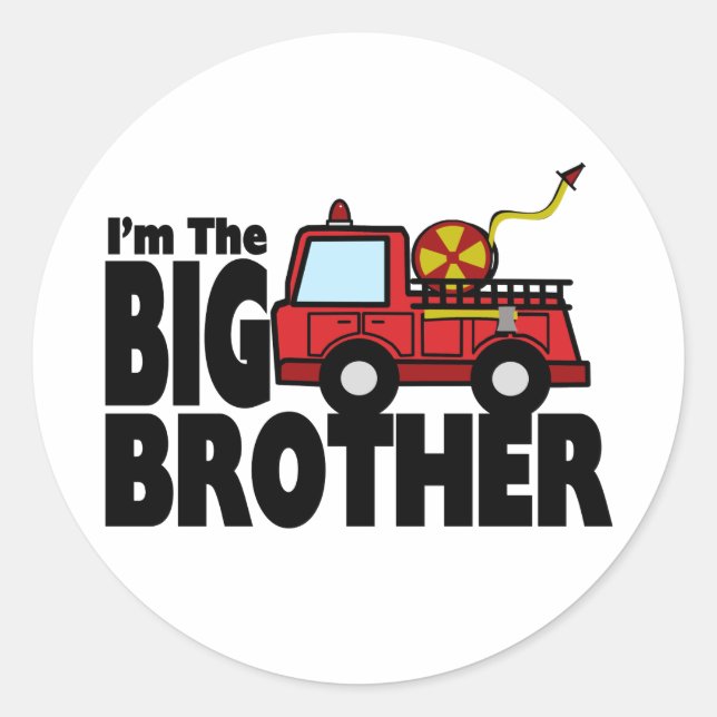 Sticker Rond Camion d'incendie Big Brother (Devant)