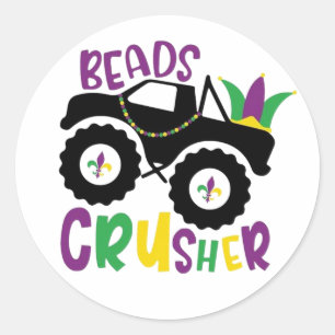 Sticker Rond Camion Monster Pour Garçons
