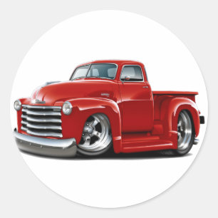 Sticker Rond Camion rouge Chevy 1950-52