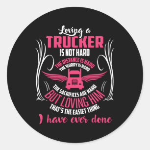 Sticker Rond Camionneur de camion ami S