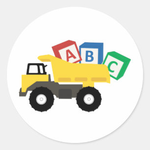 Sticker Rond Camions de construction de camions ABC Dump