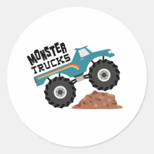 Sticker Rond Camions Monster