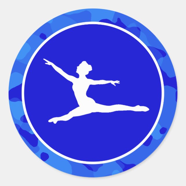 Sticker Rond Camo Bleu ; Ballet Camouflage (Devant)