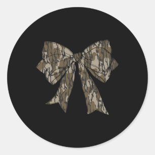 Sticker Rond Camo Coquette Bow Chasse au canard Filles Enfants