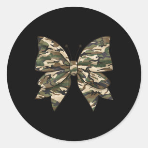 Sticker Rond Camo Coquette Bow Chasse au canard Filles Femmes B