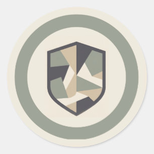 Sticker Rond Camo Militaire Géométrique Moderne Fête