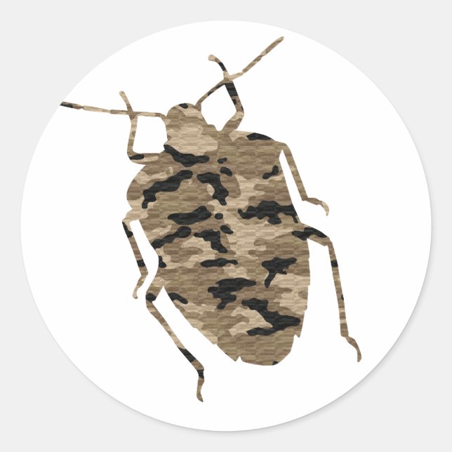Sticker Rond Camouflage Cockroach Silhouette (Devant)