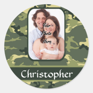 Sticker Rond Camouflage de bois vert