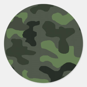Sticker Rond camouflage gris vert foncé no.14 imprimer