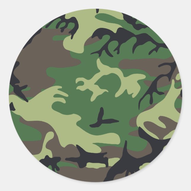 Sticker Rond Camouflage militaire (Devant)