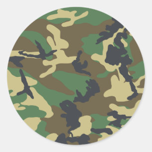 Sticker Rond Camouflage militaire