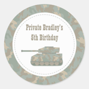 Sticker Rond Camouflage militaire Imprimer réservoir Armée f