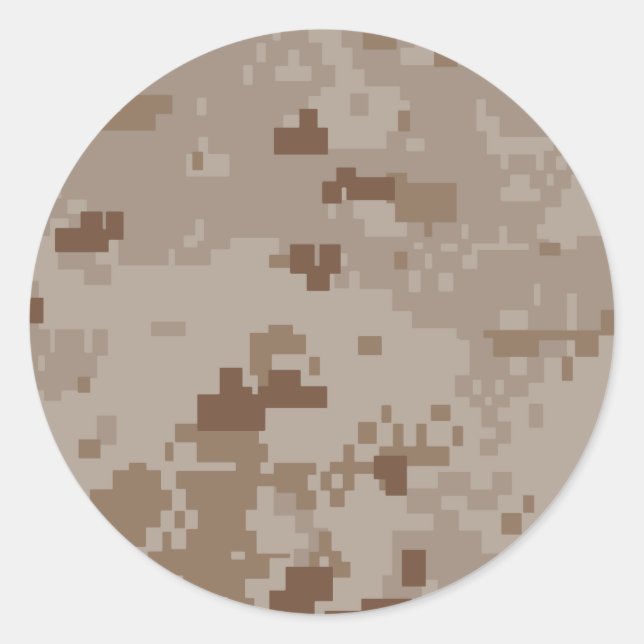 Sticker Rond Camouflage numérique du désert (Devant)