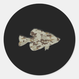 Sticker Rond Camouflage Pan Poisson Silhouette Camo numérique C