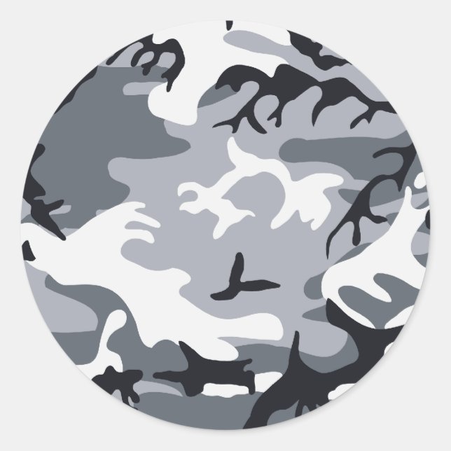 Sticker Rond Camouflage urbain (Devant)