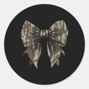 Sticker Rond Camouflage Vieux Camo Bow Camo Coquette Chasse aux