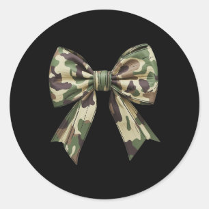 Sticker Rond Camouflage Vieux Camo Bow Camo Coquette Chasse aux