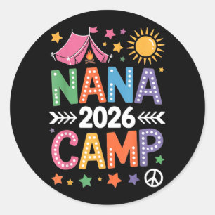 Sticker Rond Camp Nana 2026 Vacances Familiales Équipe de Campi