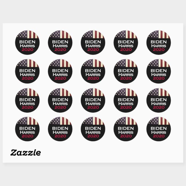 Sticker Rond Campagne BIDEN HARRIS 2020 Americana (Feuille)