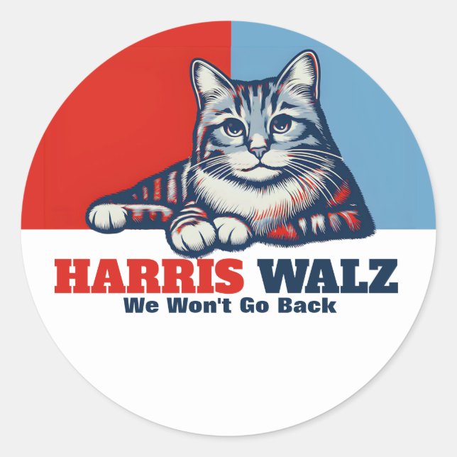 Sticker Rond Campagne Harris Walz (Devant)