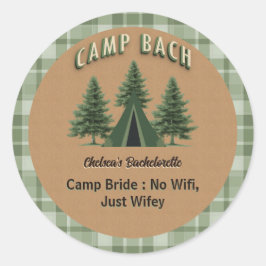 Sticker Rond Campagne rustique Plaid Bach, tente personnalisée 