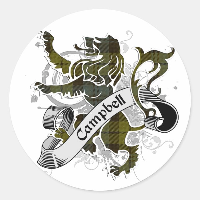 Sticker Rond Campbell Tartan Lion (Devant)