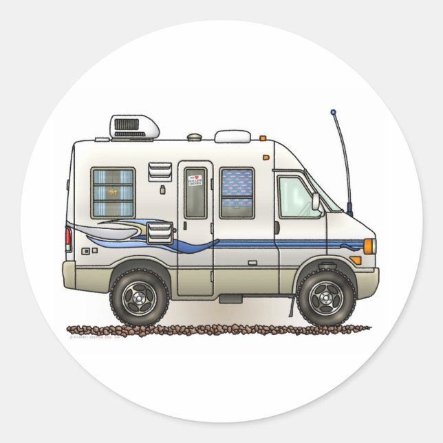 Sticker Rond Camper RV Rialta Winnebago (Devant)