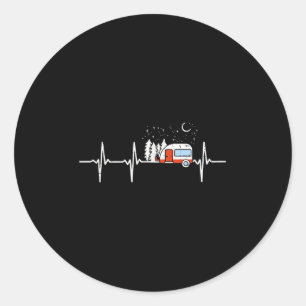 Sticker Rond Camper Trailer Teardrop Heartbeat Rv Camping