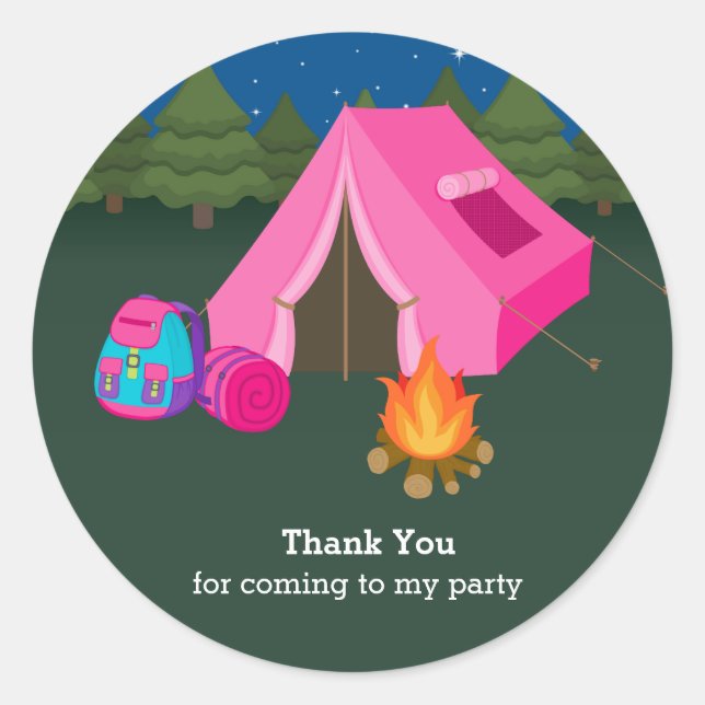 Sticker Rond Camping (Devant)