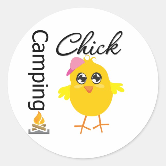 Sticker Rond Camping Chick (Devant)