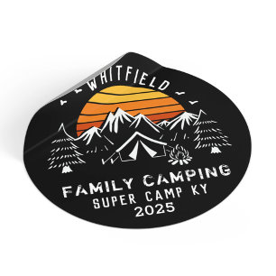 Sticker Rond Camping de jumelage de vacances en famille personn