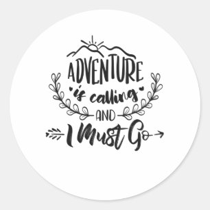 Sticker Rond Camping de plein air Randonnées Cadeaux de campin