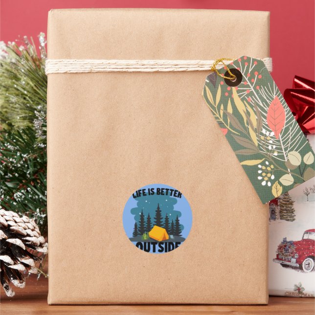 Sticker Rond Camping Outdoor Lover (vacances)