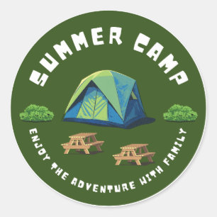 Sticker Rond Camping / Plein air propre camper plus, s'inquié