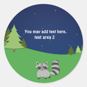 Sticker Rond Camping Sleepover Anniversaire Fête Personnalisé F